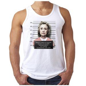 HILLARY CLINTON, BEHIND BARS COOL MENS TANK TOP T-1074